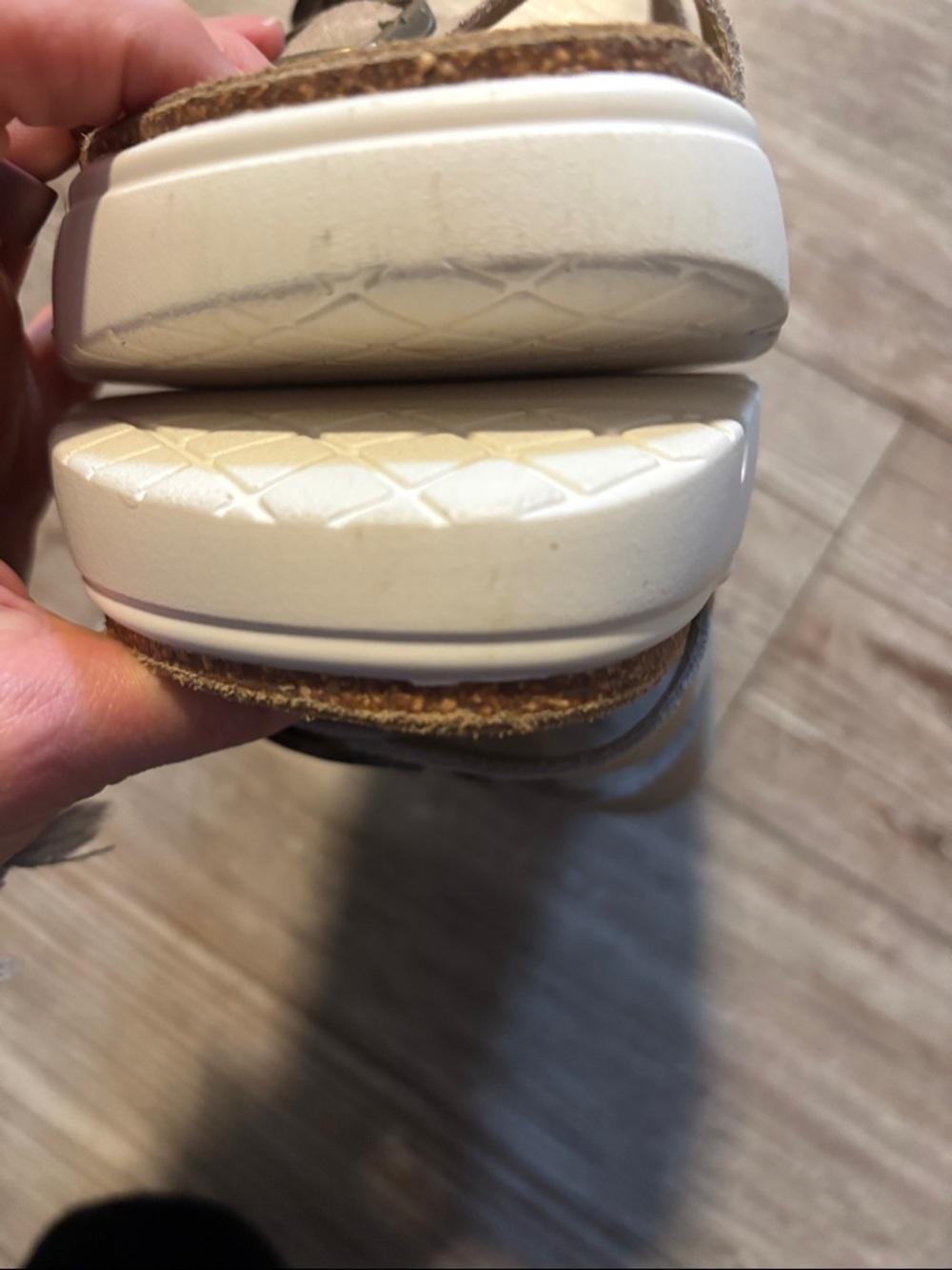 Double-Buckle Beige Suede Women’s Slide Sandals - Picture 8 of 8